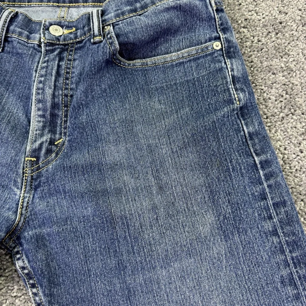 Levis 505 Jeans Mens 32x34 Blue Regular Straight Denim Medium Wash Logo Casual